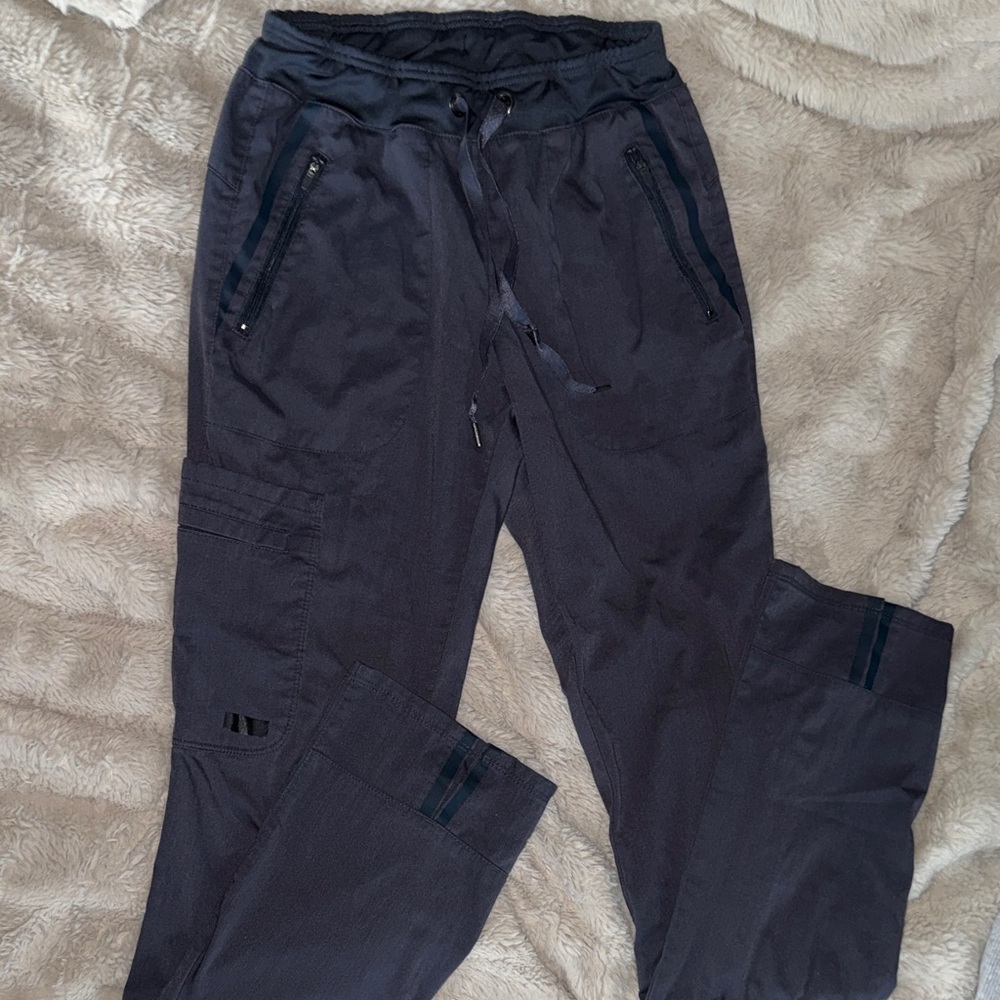 Grey's Anatomy Black Straight-Leg Utility Scrub Pants